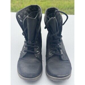 Rock & Candy Giggle Girls Black Combat Boots‎ Youth 12.5M Lace Up Ankle